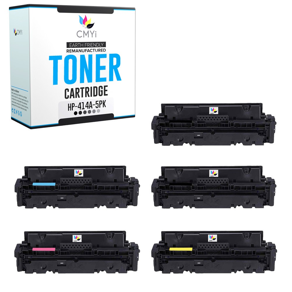 CMYi 5-Pack Replacement 414A Printer Toner for HP Color LaserJet Pro M454dn
