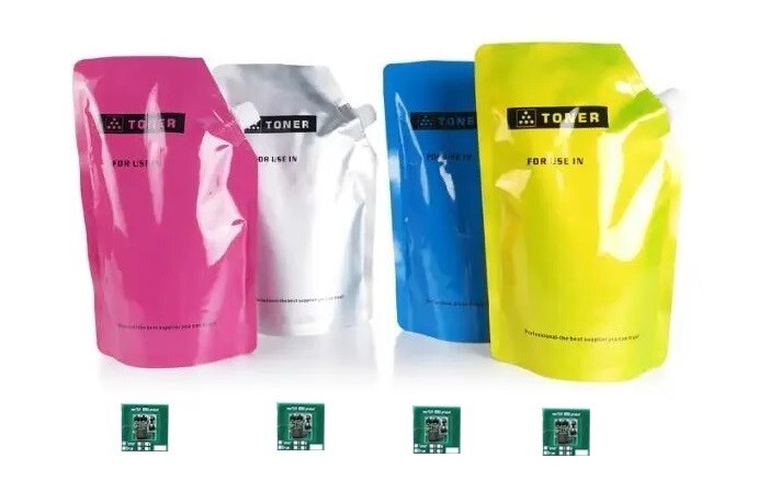4 x COMPATIBLE BULK TONER REFILL FOR XEROX COLOR C60 / C 60  C-Y-M-K + 4 CHIPS