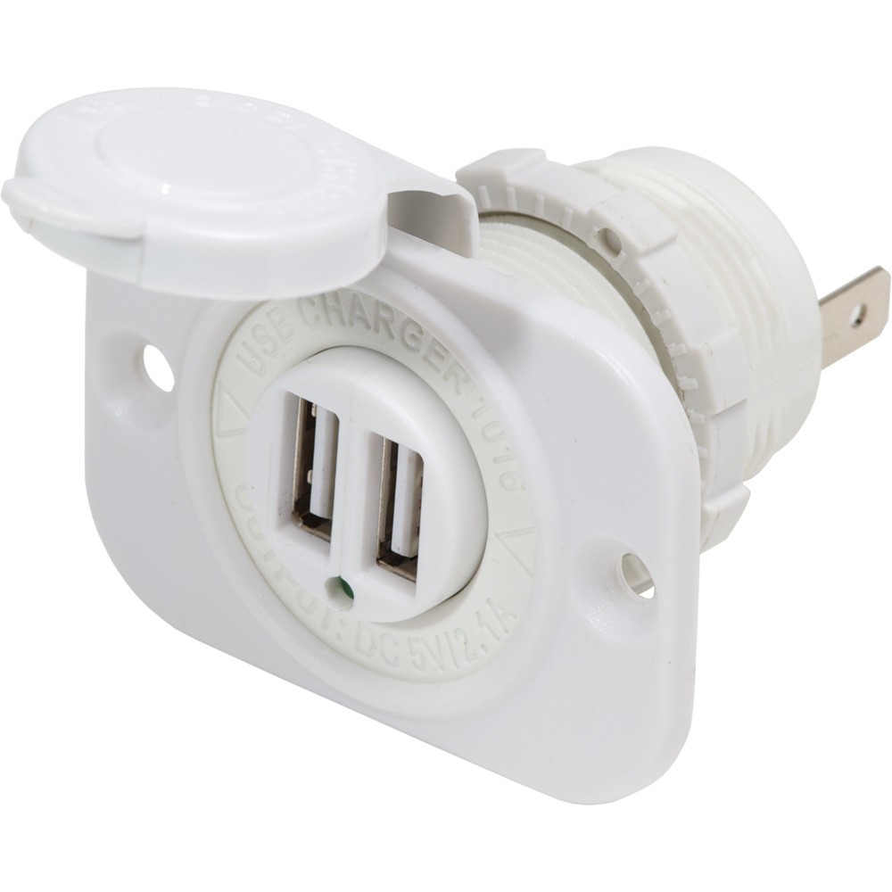 Blue Sea Systems 1016200-Bss Dual Usb 2.1A Charger Port 12/24Vdc Socket Mount