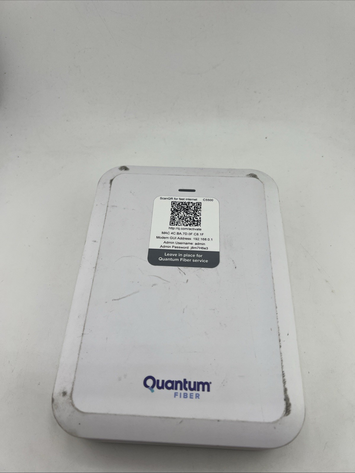 Quantum Fiber C5500XK High Performance Modem No Power Cord READ
