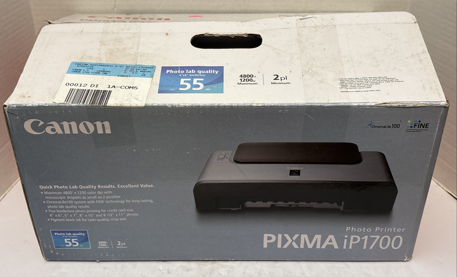 New/Open Box*Canon PIXMA iP1700 Digital Photo Inkjet Printer