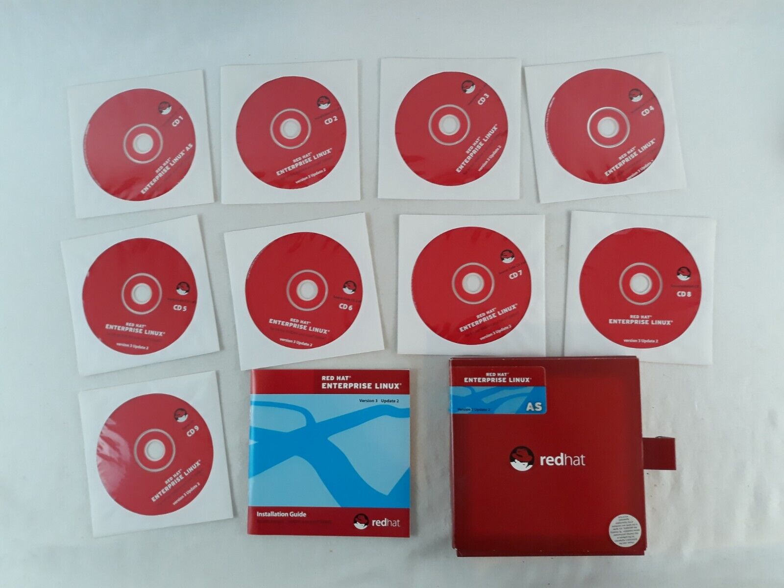 Red Hat Enterprise Linux AS Version 3 Update 2 For 64-bit, AMD64, EM64T On 9 CDs