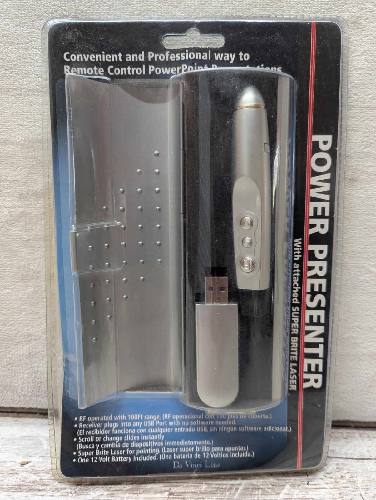 New USB Red Laser Power Point Presentation RF Remote Controller Metal Case Vtg