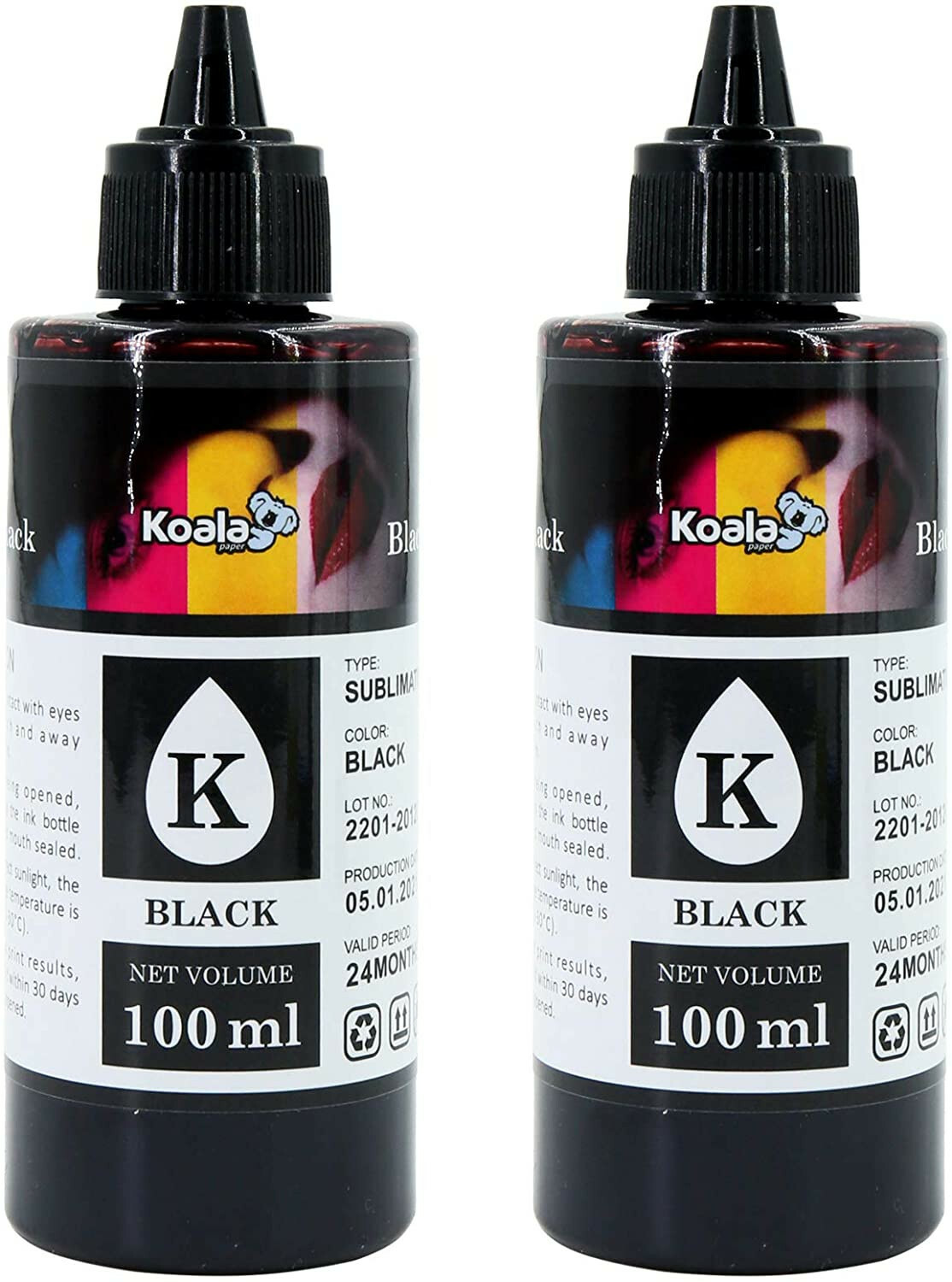 Premium Koala Sublimation Ink – 2x100ml Black Bottle for All Epsn Inkjet Printer