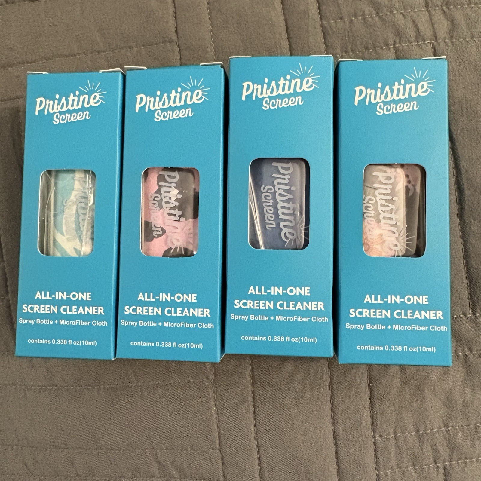 Pristine Screen Cleaner Kit Spray Bottle + Microfiber Cloth 10ml (pack of 4)