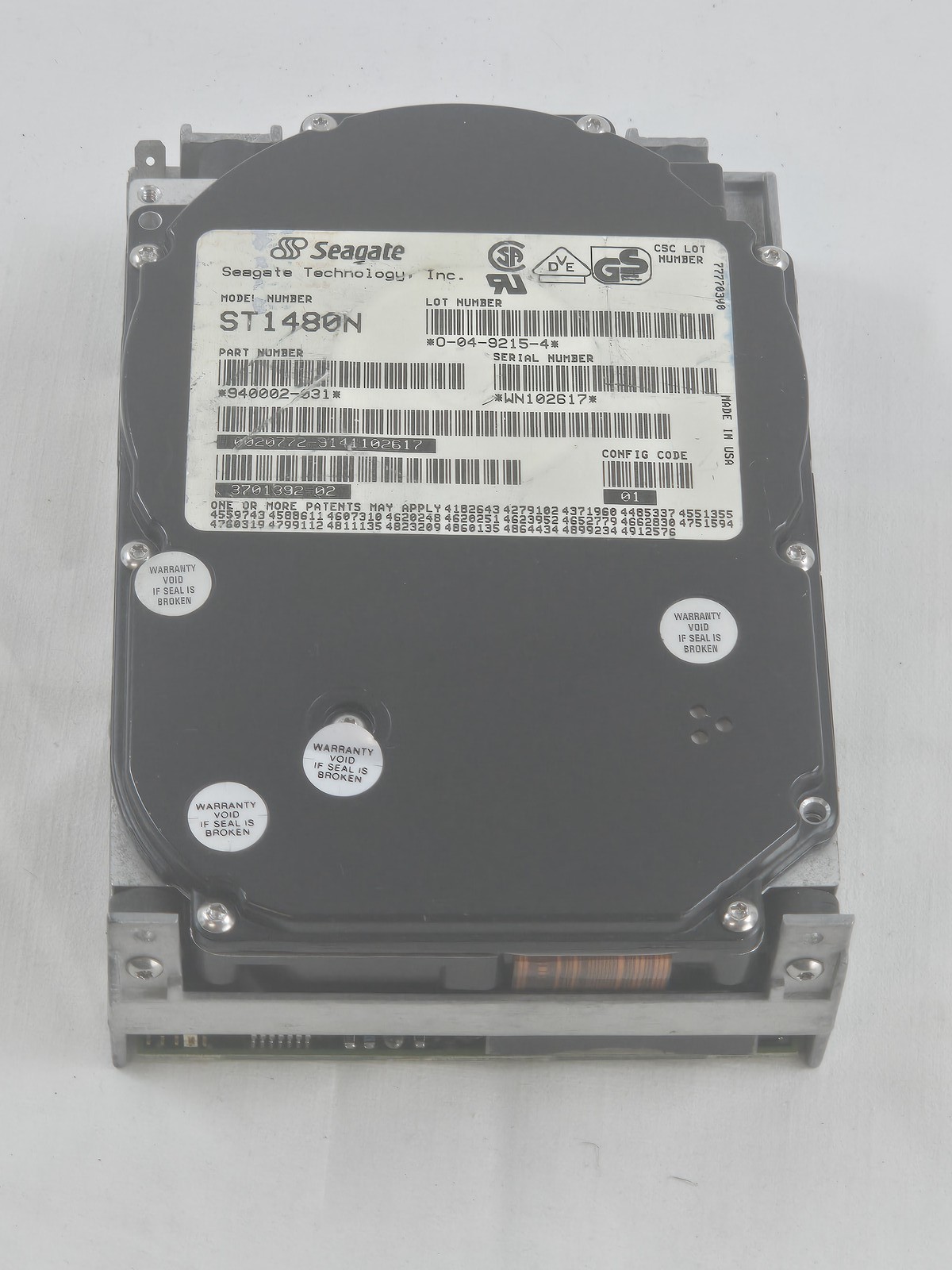 Seagate ST1480N SCSI Hard Drive HDD - Vintage Computer Component