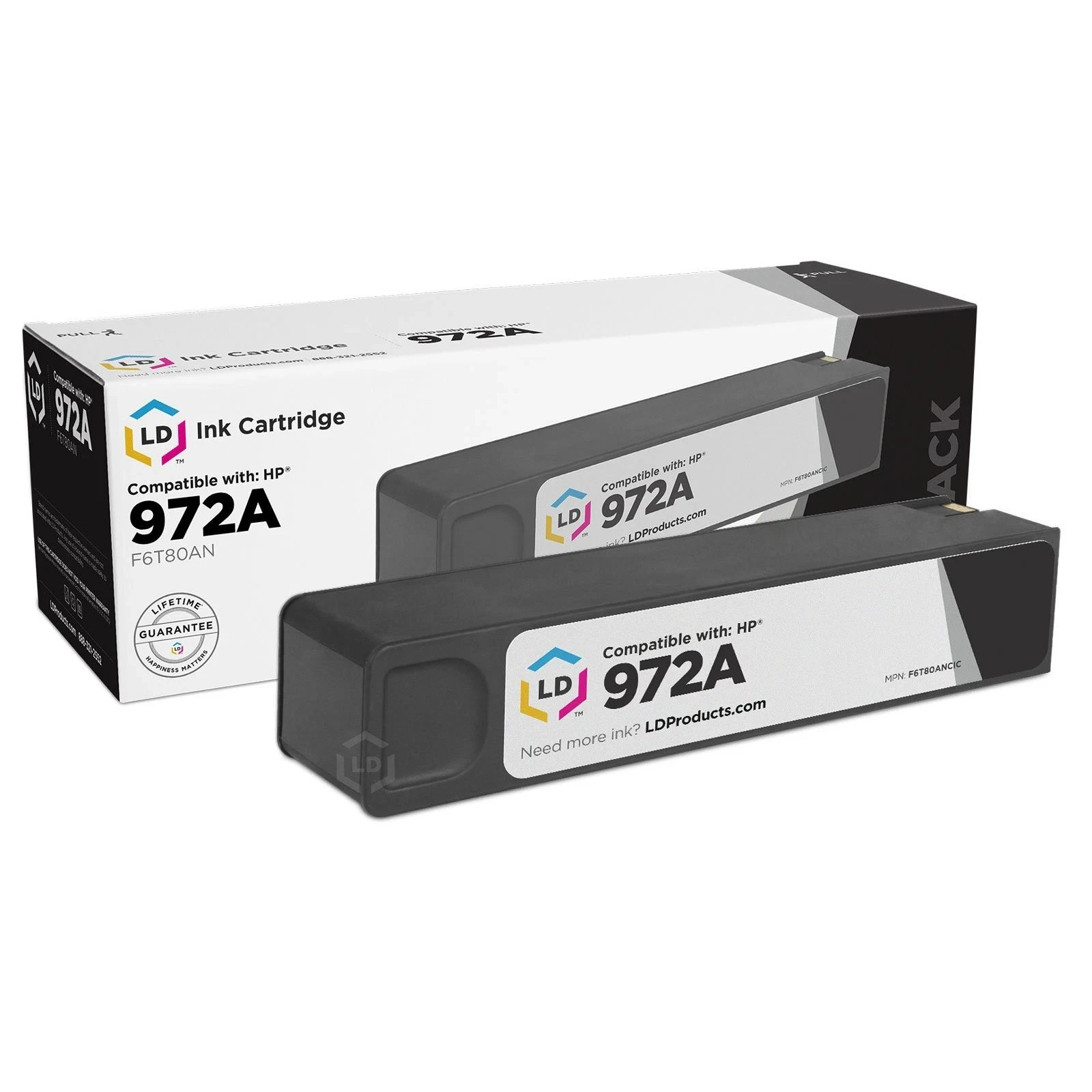 3-Pack LD Compatible Ink Cartridges for HP 972A – Black Magenta Yellow – NEW