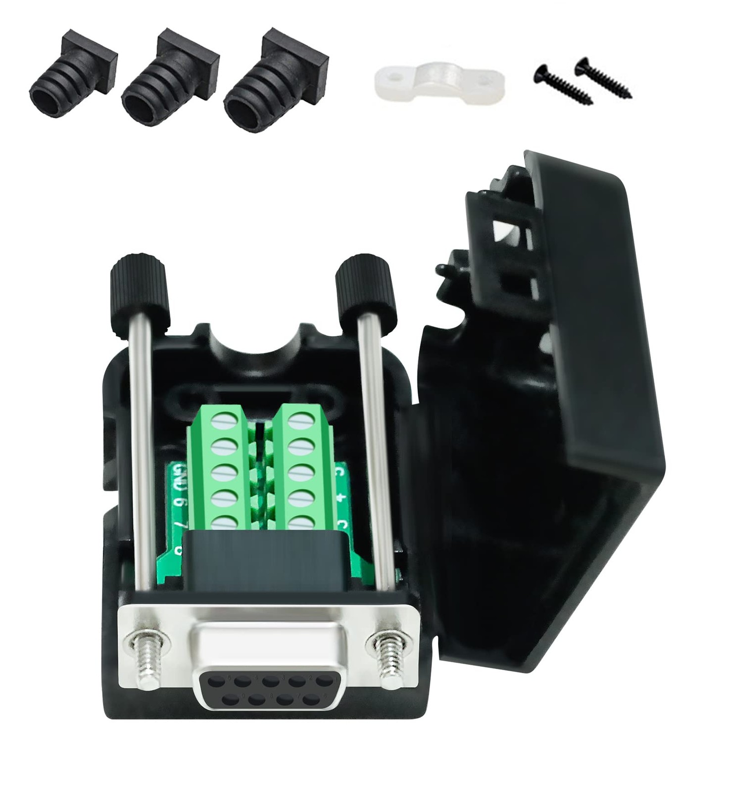 DB9 Breakout Connector DB-9 Female RS232 Serial Adapter Solderless Module