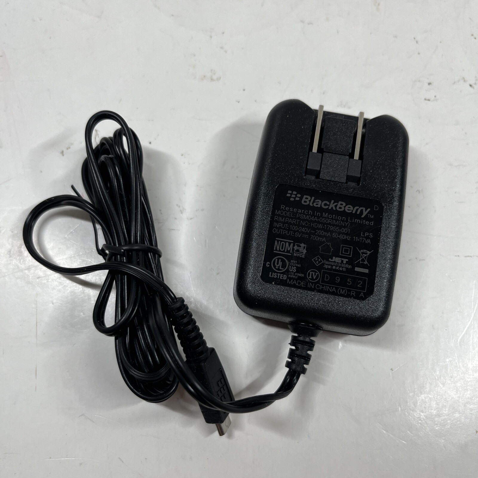 Genuine BlackBerry PSM04A-050RIM Power Supply Wall Charger Adapter Cord Cable