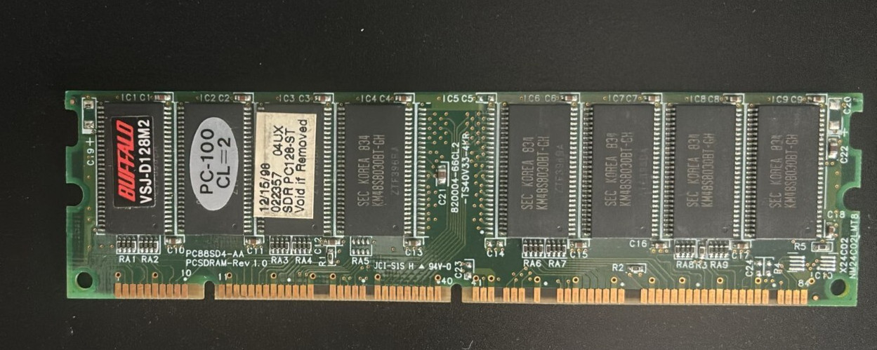 Buffalo VSJ-128M2 PC-100 168-Pin DIMM: 128MB Vintage / rare