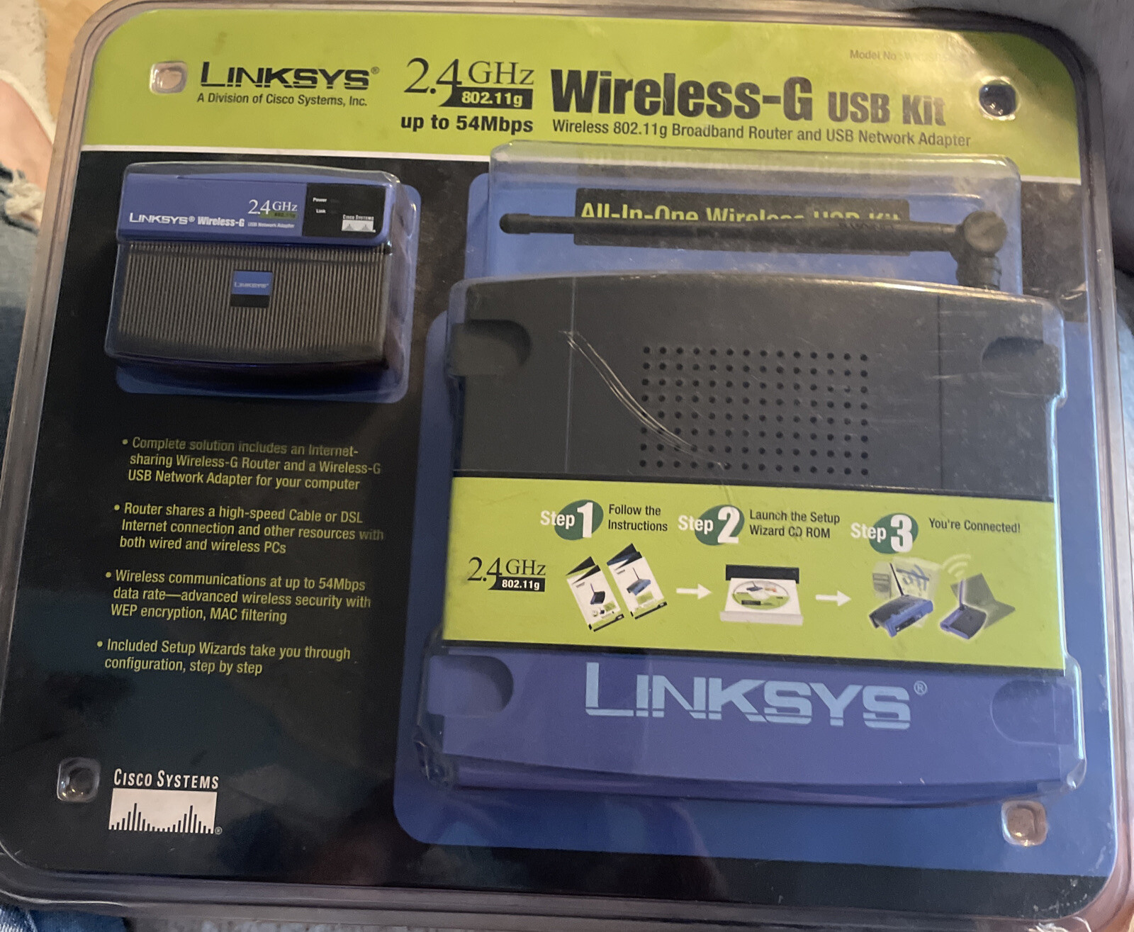 Linksys WKUSB54-BP All-in-One Wireless-G USB Kit
