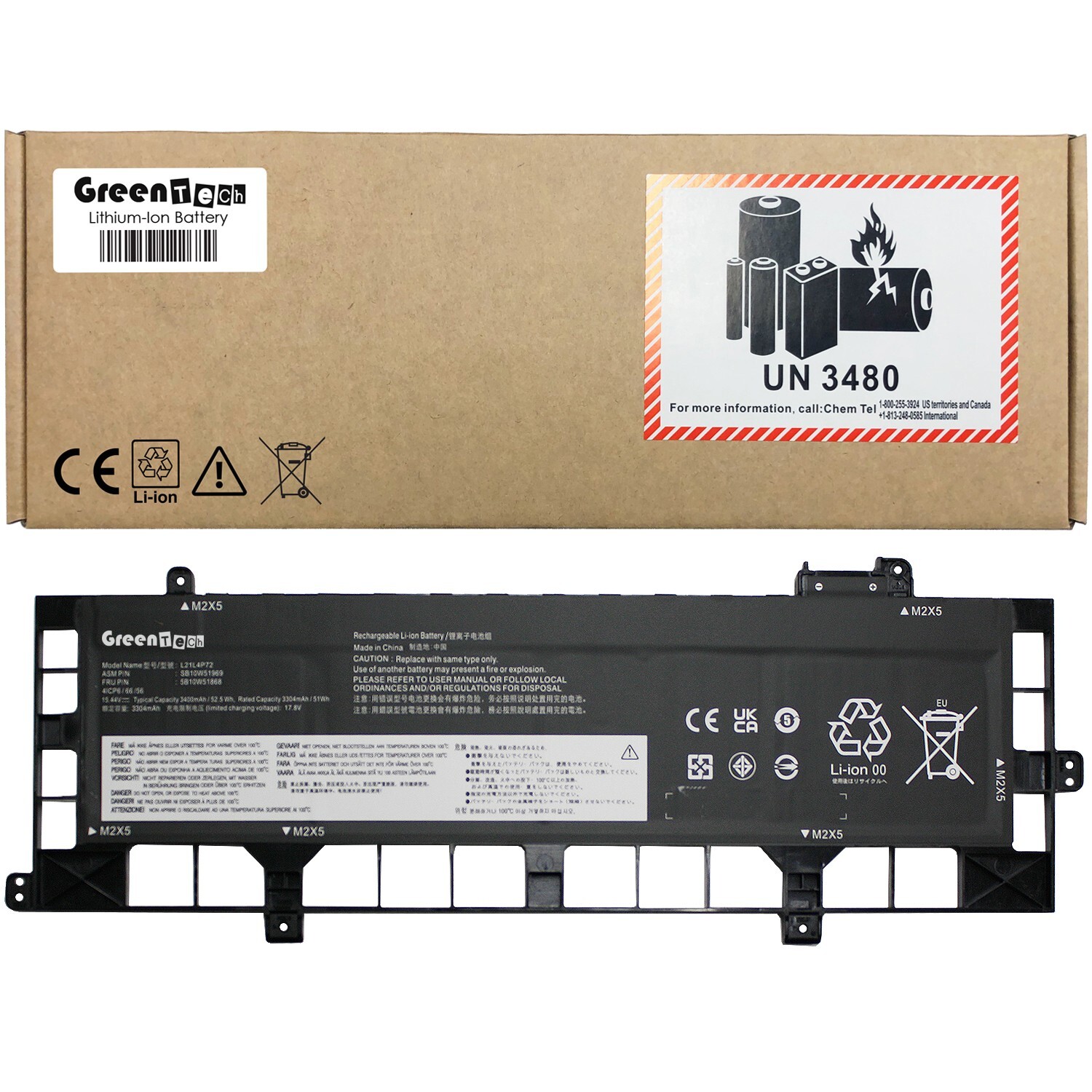 GREENTECH L21D4P72 5B10W51868 BATTERY FOR THINKPAD P16S T16 GEN 1 2 L21M4P73
