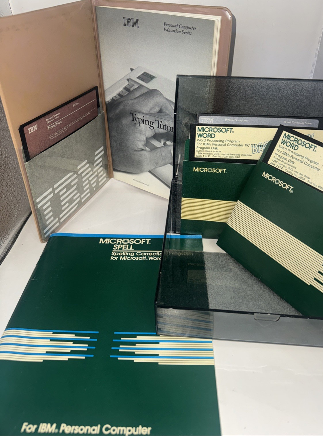 IBM PC 1981 Software Lot Typing Tutor EasyWriter 1.00 Microsoft Word 100 Spell