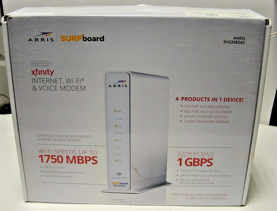 ARRIS SURFBOARD INTERNET WI-FI & VOIVE MODEM SVG2482AC