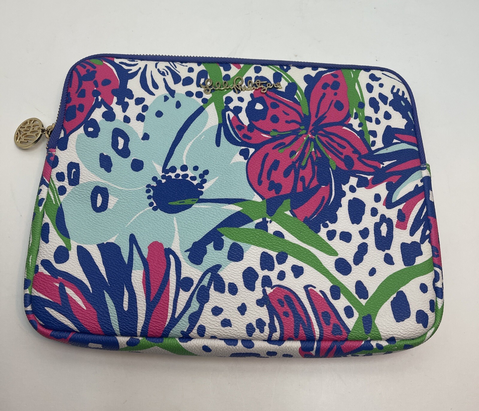 Lilly Pulitzer I Pad Bag Case Floral Padded Interior Pockets 10.5L, 8 1/4H, 1" D