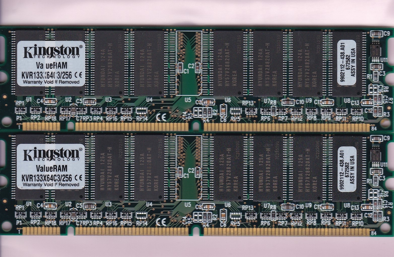 512MB 2x256MB PC-133 KINGSTON KVR133X64C3/256 HYUNDAI Ram Kit 32Mx64 PC133 SDRAM