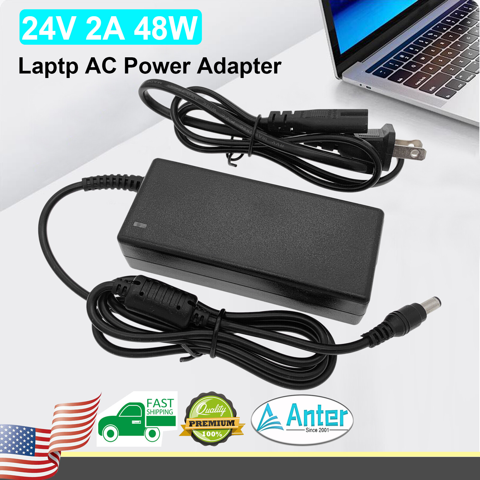 24V DC AC Adapter Power Supply Cord for Fujitsu fi-5120C S1500 S1500M Scanners