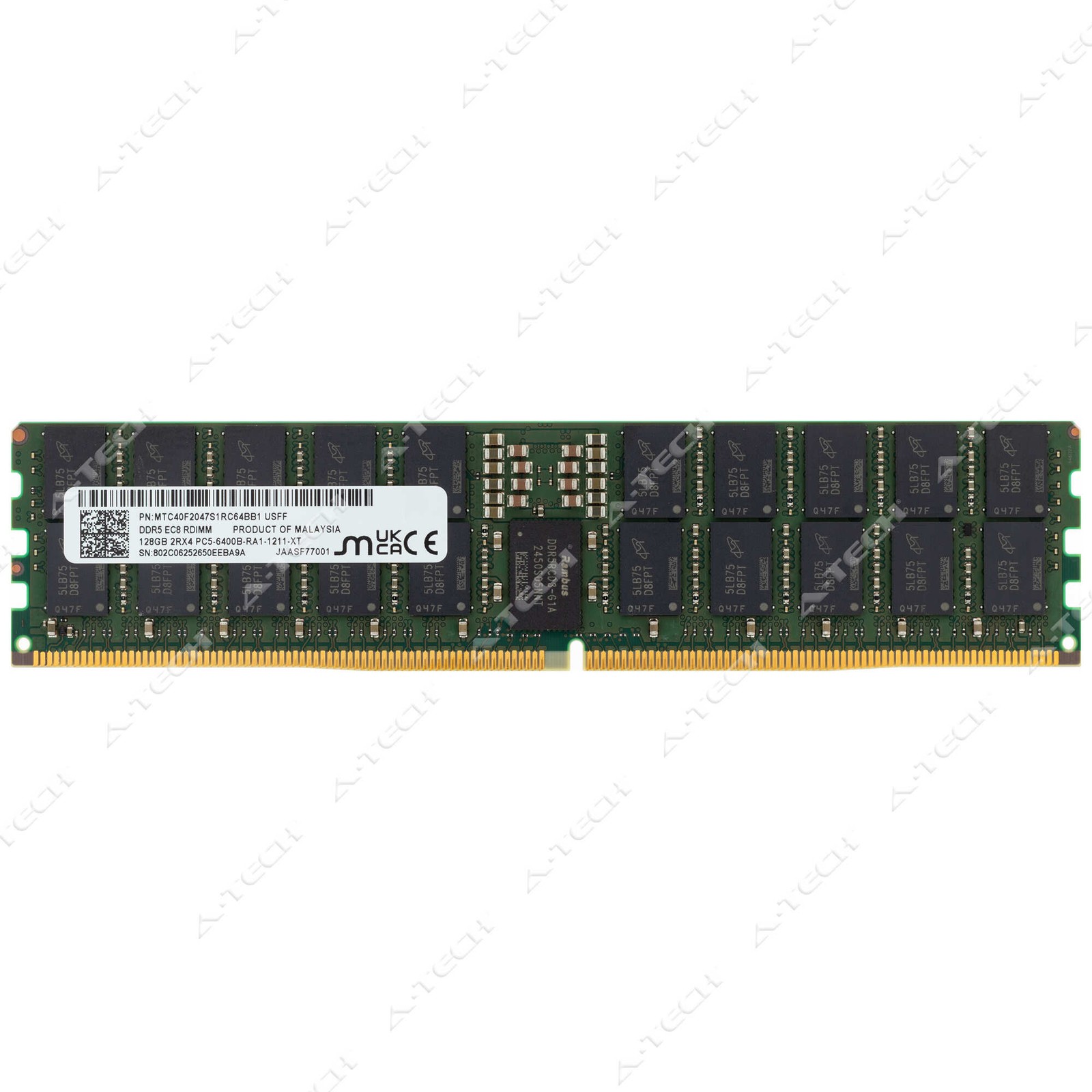 Micron 128GB DDR5-6400 PC5-51200 EC8 RDIMM Server Memory RAM MTC40F2047S1RC64BB1