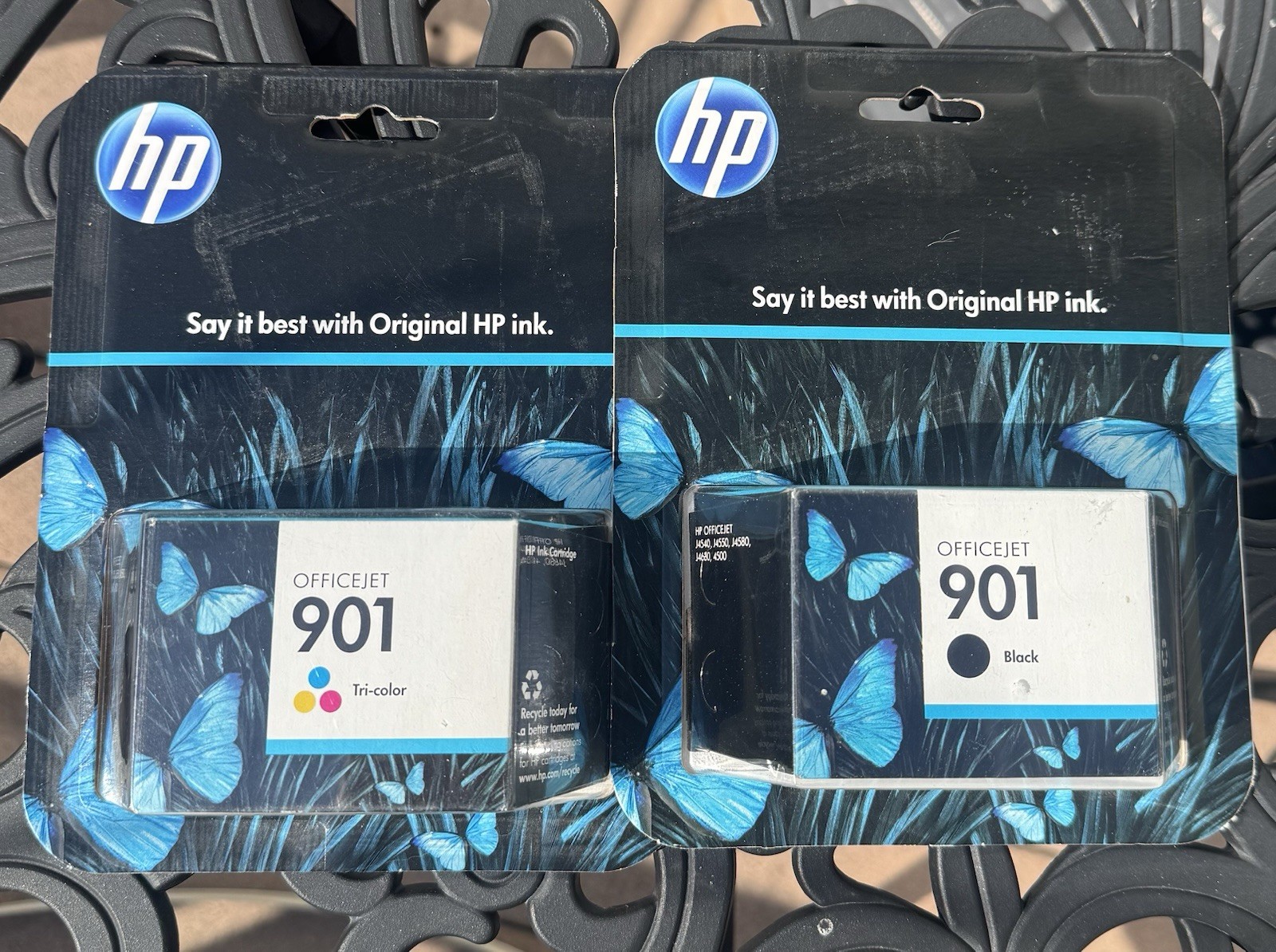 HP 901 Black and Tri-Color Ink Cartridge Lot Sealed New Warranty Ending 2015