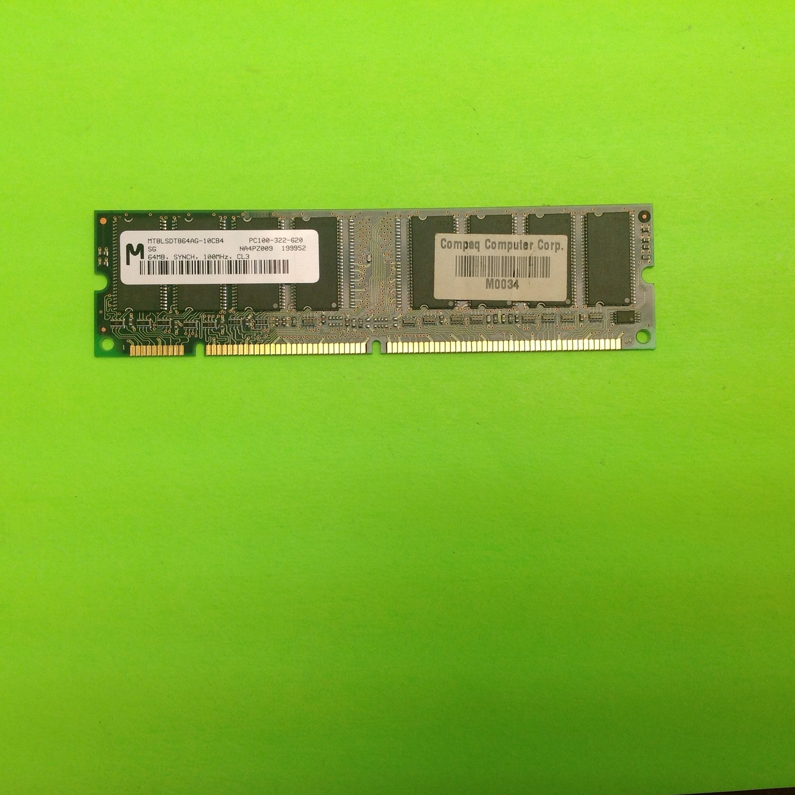 Micron MT8LSDT864AG-10CB4 64MB SDR PC-100 Random Access Memory RAM