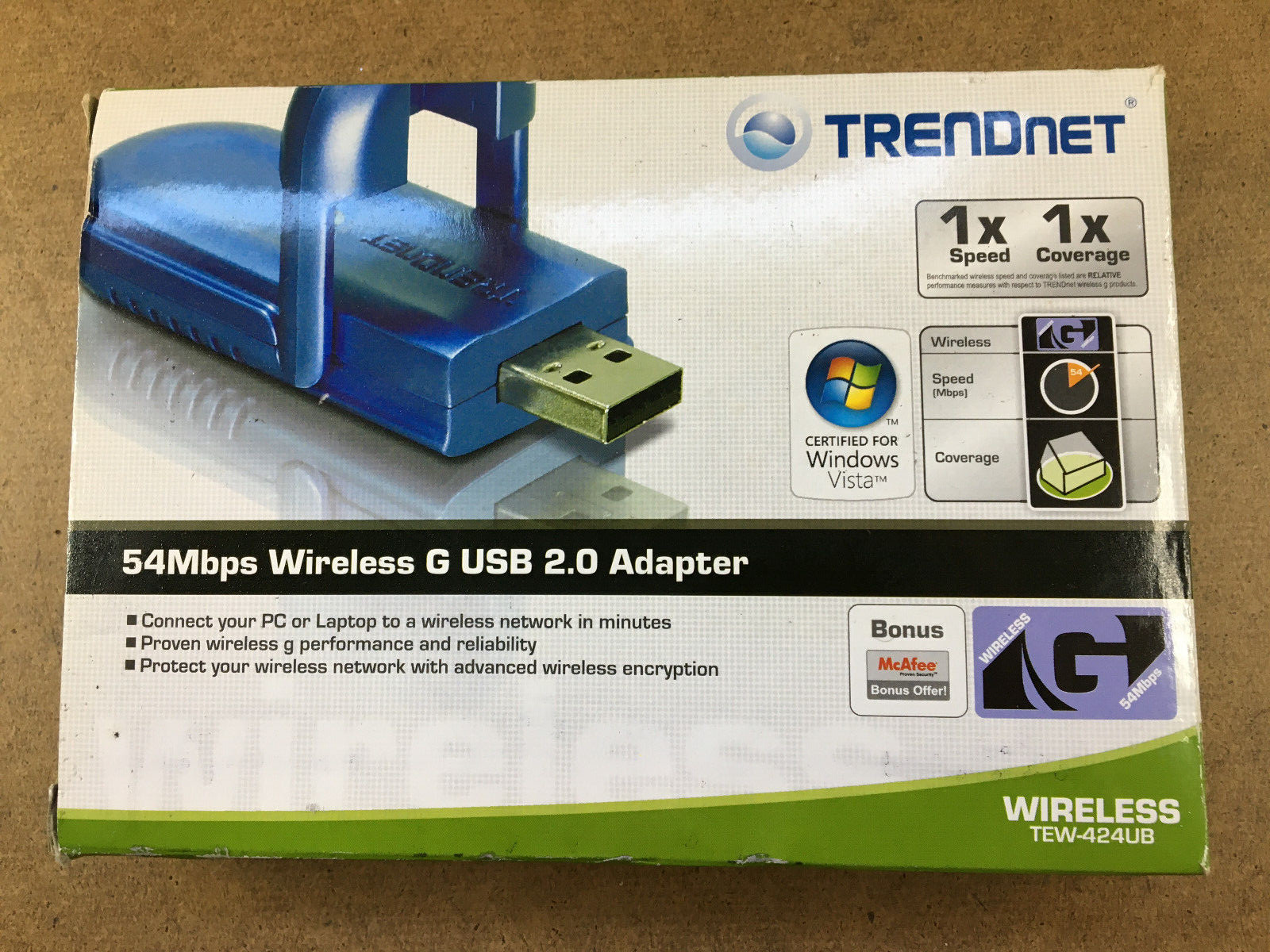 TRENDnet 54Mbps WIRELESS USB 2.0 ADAPTER.