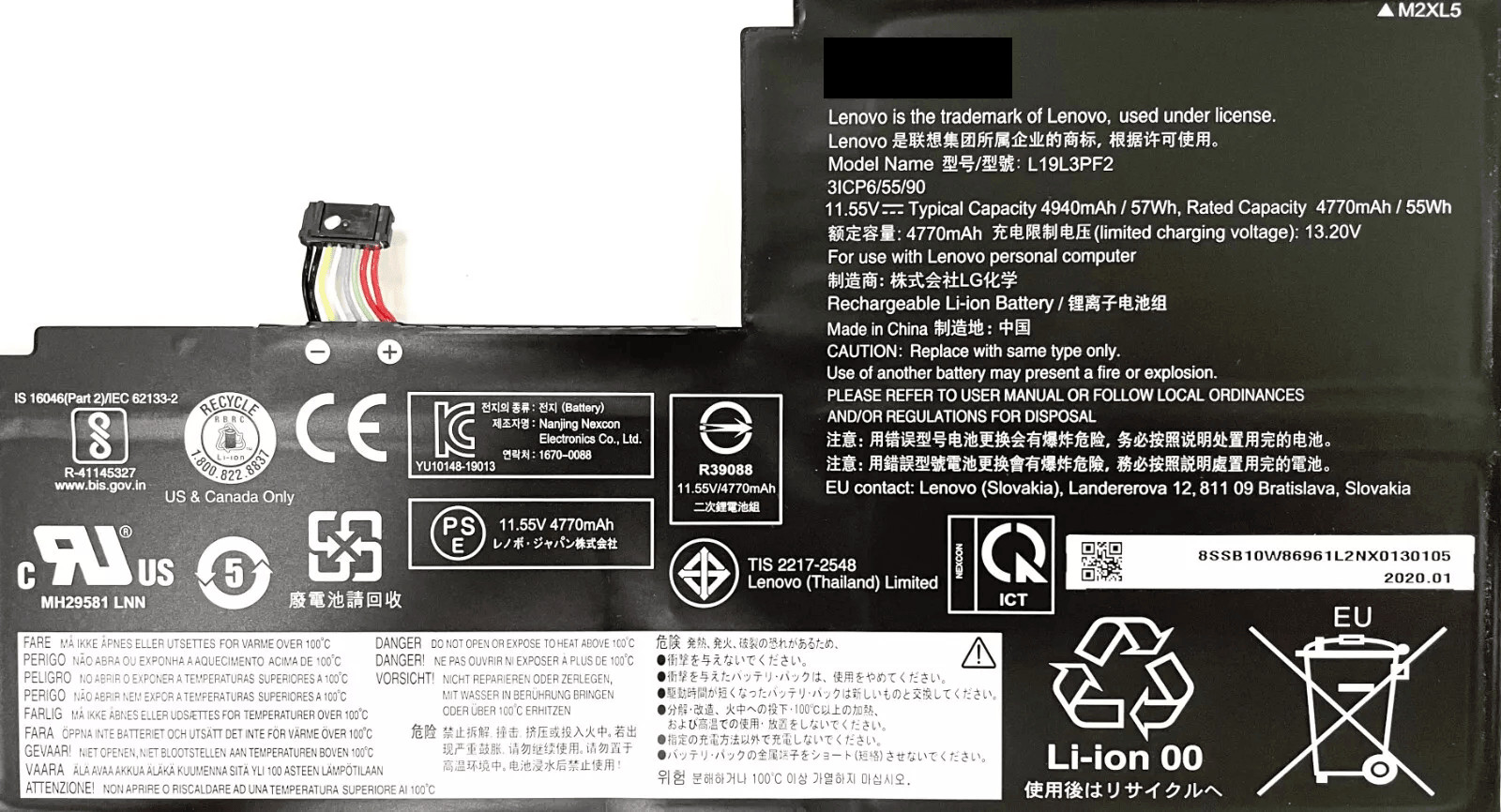 New L19L3PF2 L19C3PF4 L19C3PF5 Battery for Ideapad 15IIL05 5-15ARE05