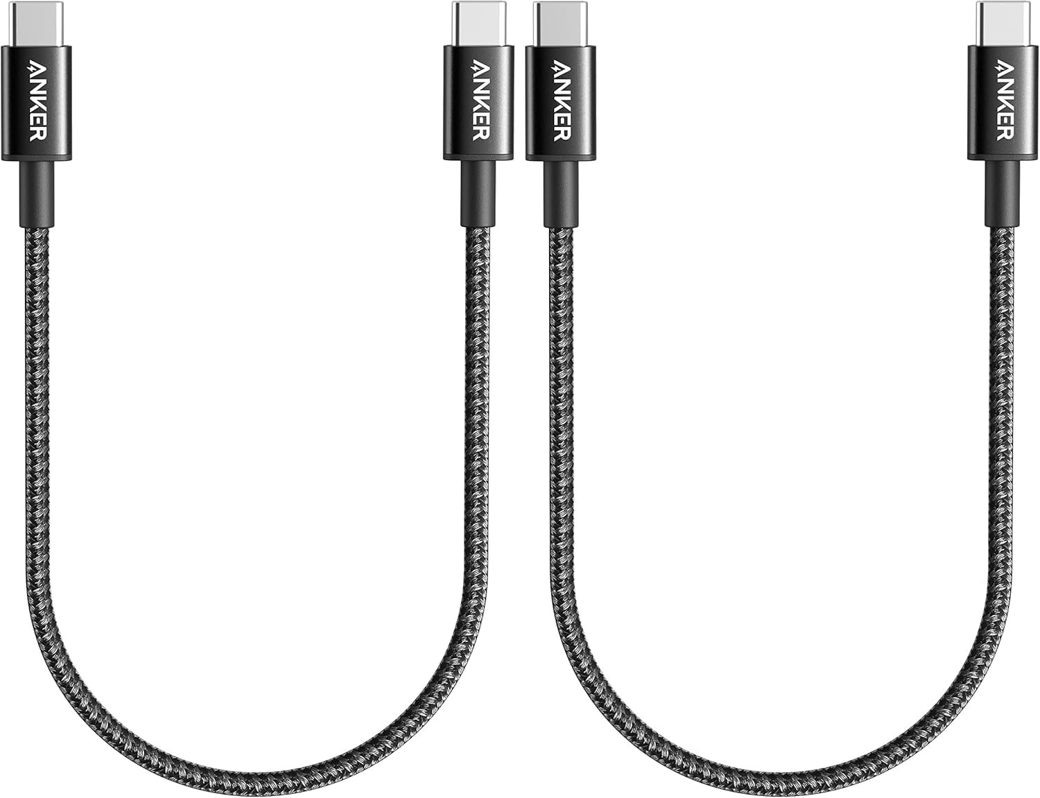 Anker USB C to C Cable, 60W Fast Charging Cable (2-Pack, 1 1FT*2, Black