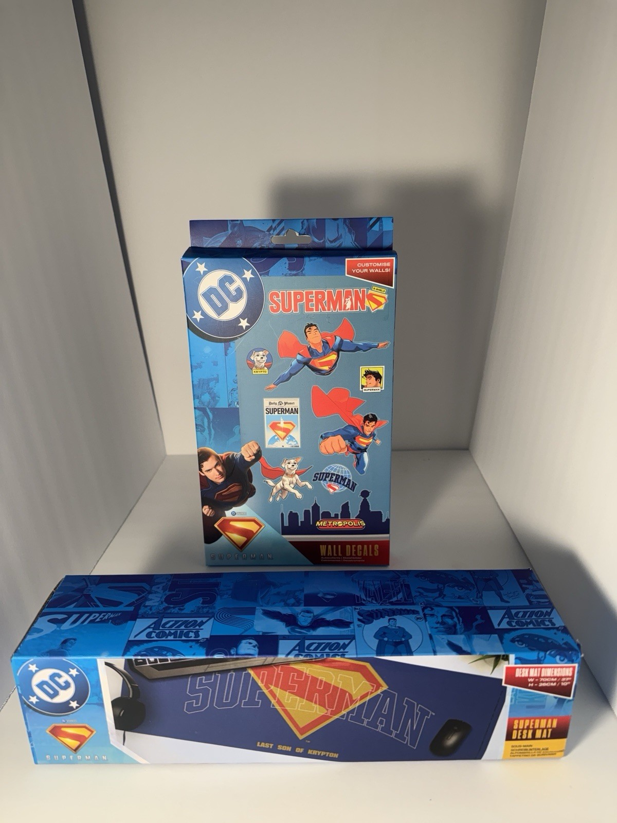Paladone DC Comics Superman Desk Mat and Vinyl Wall Decals Bundle (NEW) (SEALED)