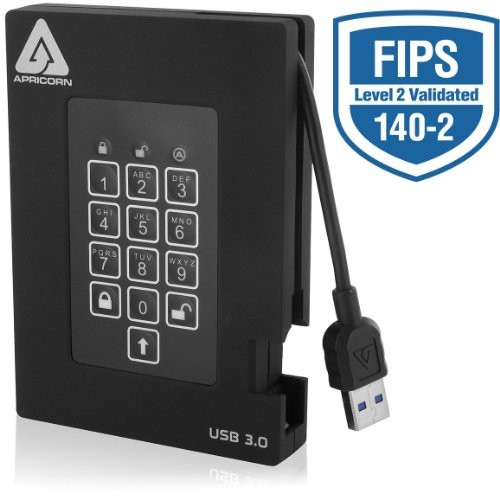 Apricorn A253PL256500F Aegis Padlock 500GB Rugged HD Black
