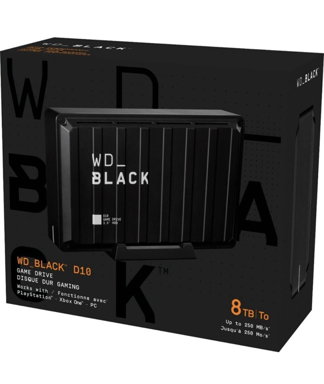 NEW WD BLACK D10 8TB Game Drive USB Desktop External HDD - ‎WDBA3P0080HBK