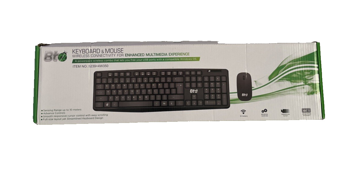 BT Brand Wireless Keyboard & Mouse Combo New with Box