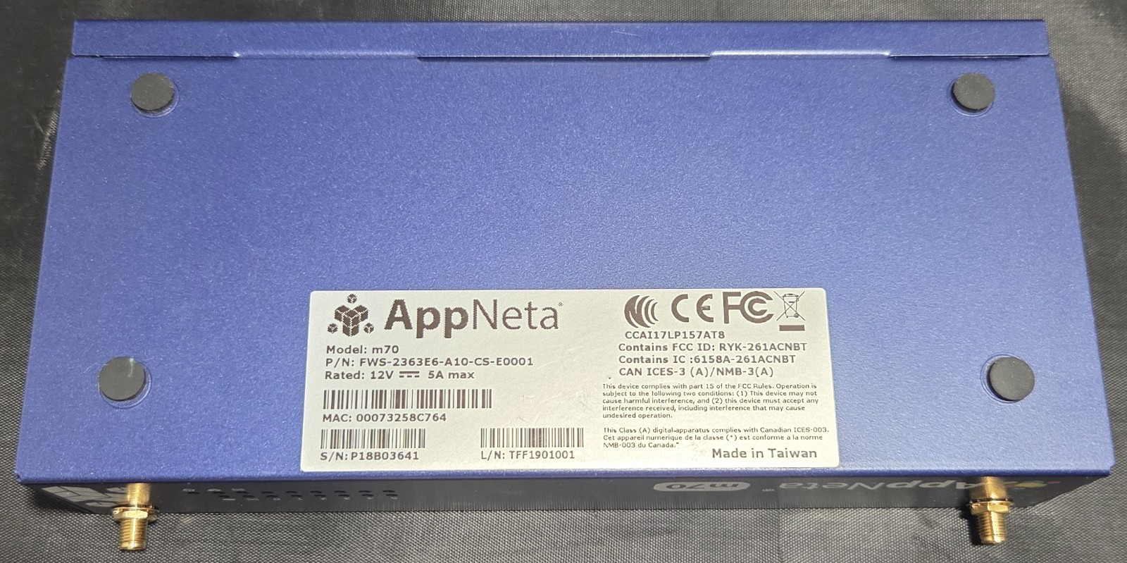 AppNeta m70 Network Monitoring Appliance - Factory Reset & Tested, No Antennas