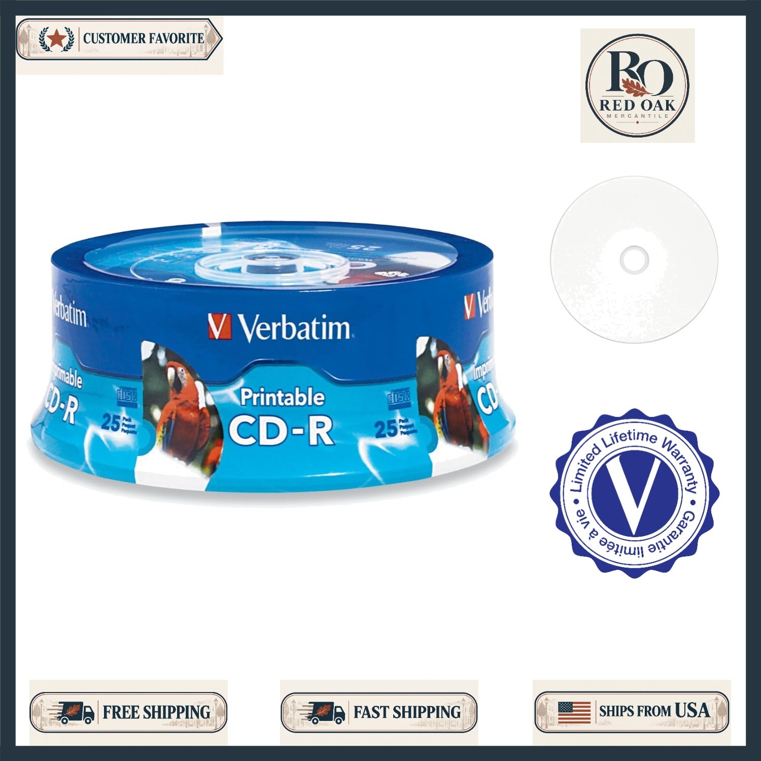 High-Speed 25 Pack CD-R 700MB White Hub Printable Discs for Custom Design