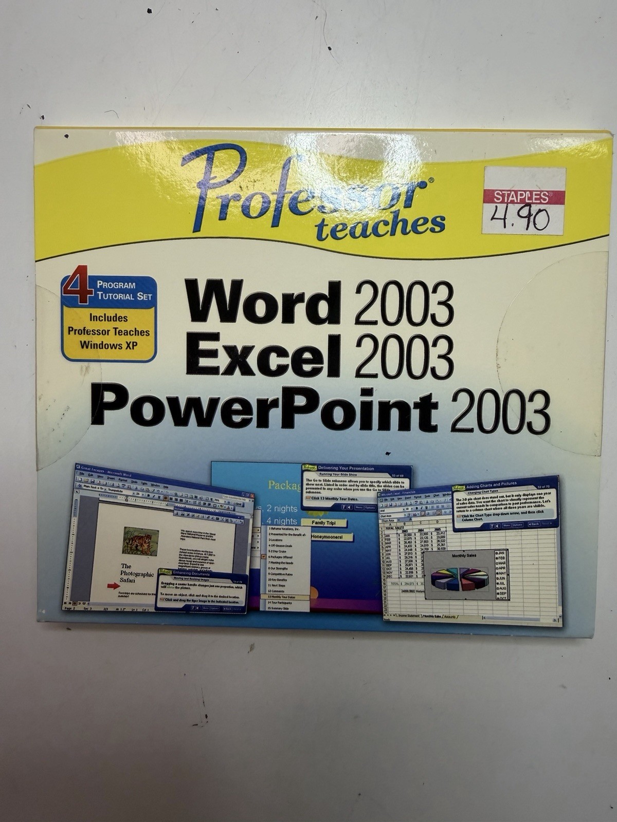 Professor Teaches Word Excel PowerPoint 2003 Training Software – New Sealed