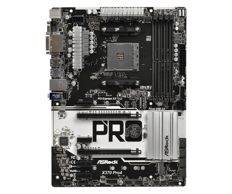 ASRock X370 Pro4 Motherboard AMD X370 Socket AM4 4 x DDR4 M.2 ATX D-Sub DVI-D