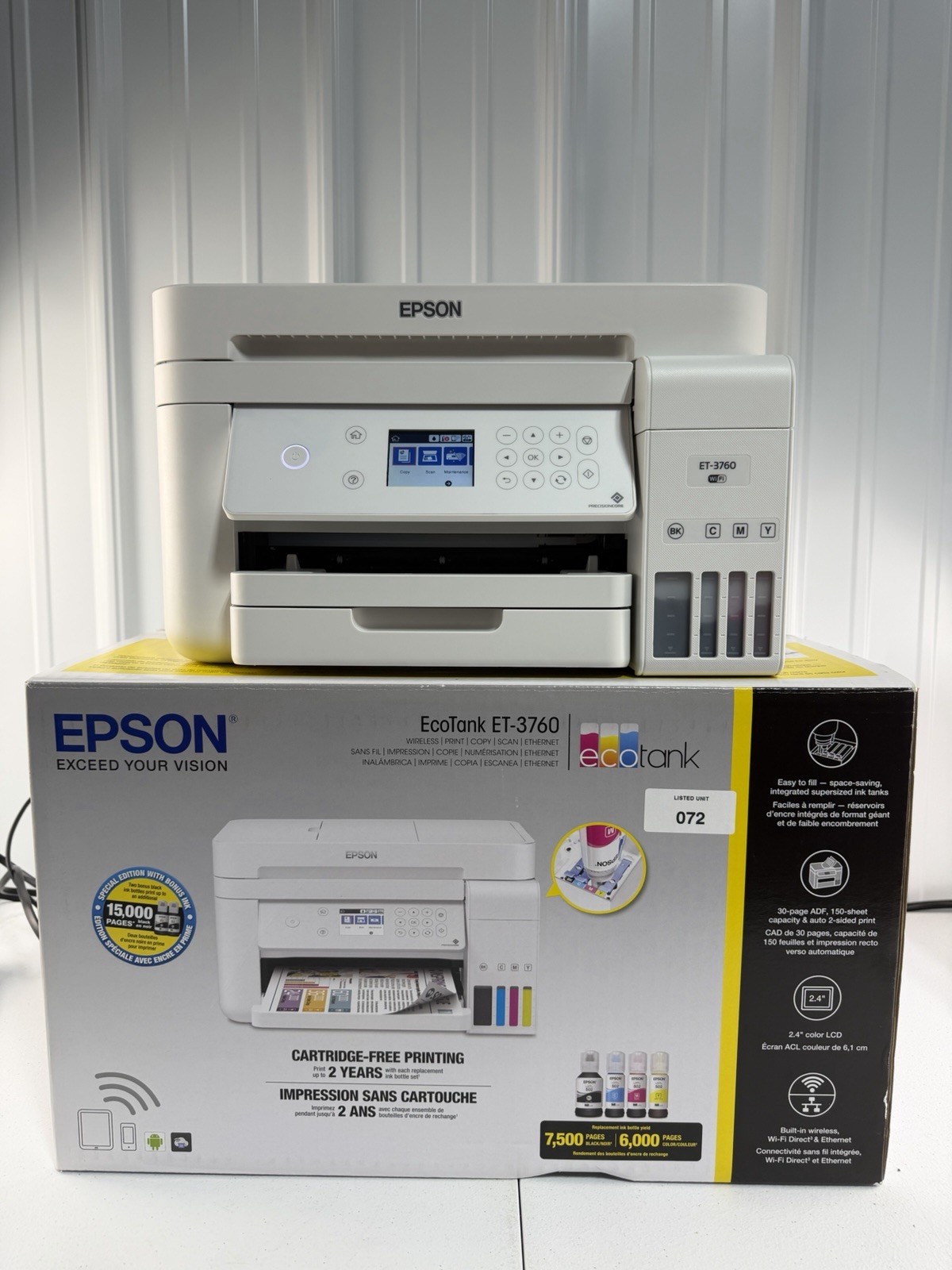 Epson EcoTank ET-3760 Wireless All in One Color Printer (Tested)