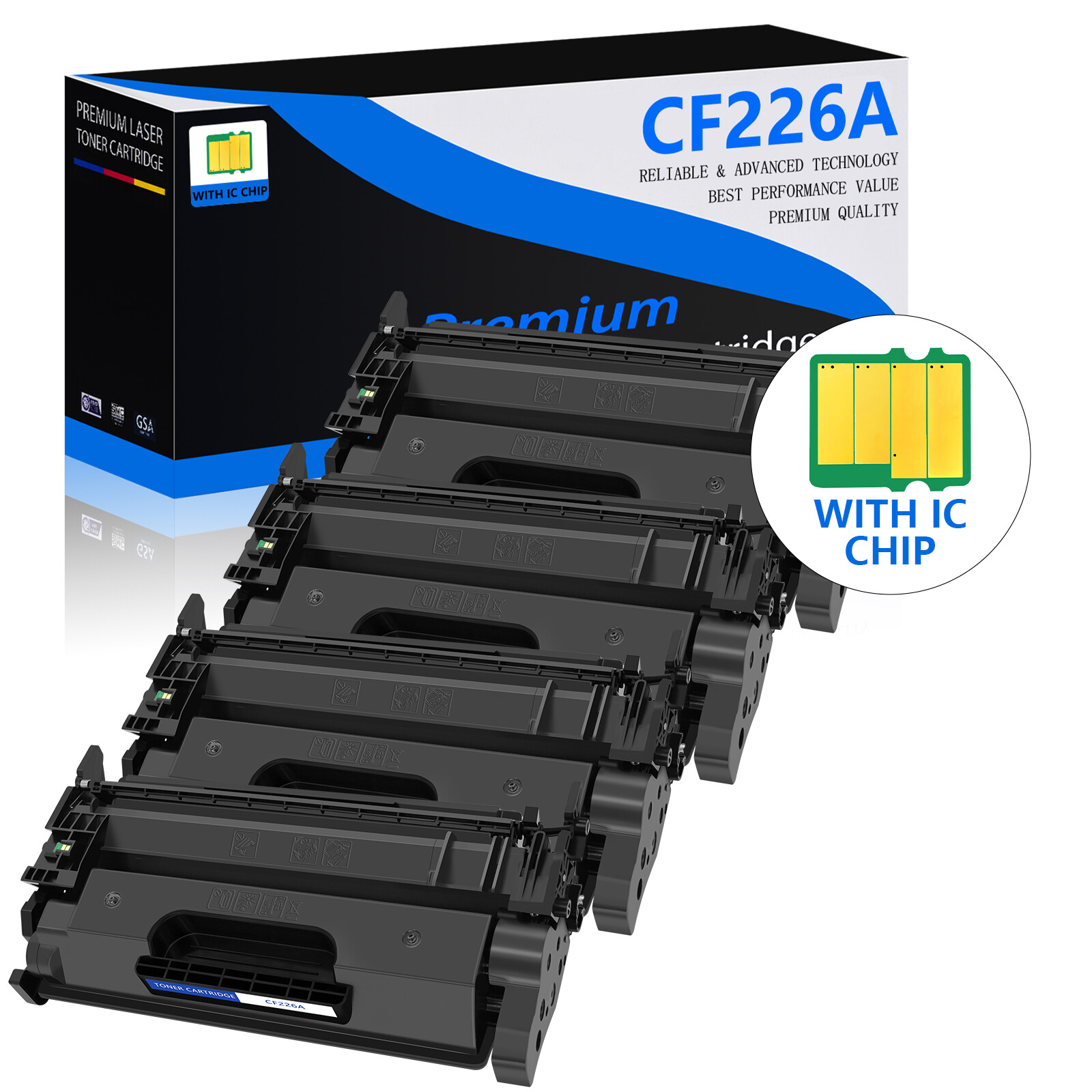 4PK CF226A 26A Toner Cartridge Fit for HP LaserJet Pro M402dn M426fdw MFP Black