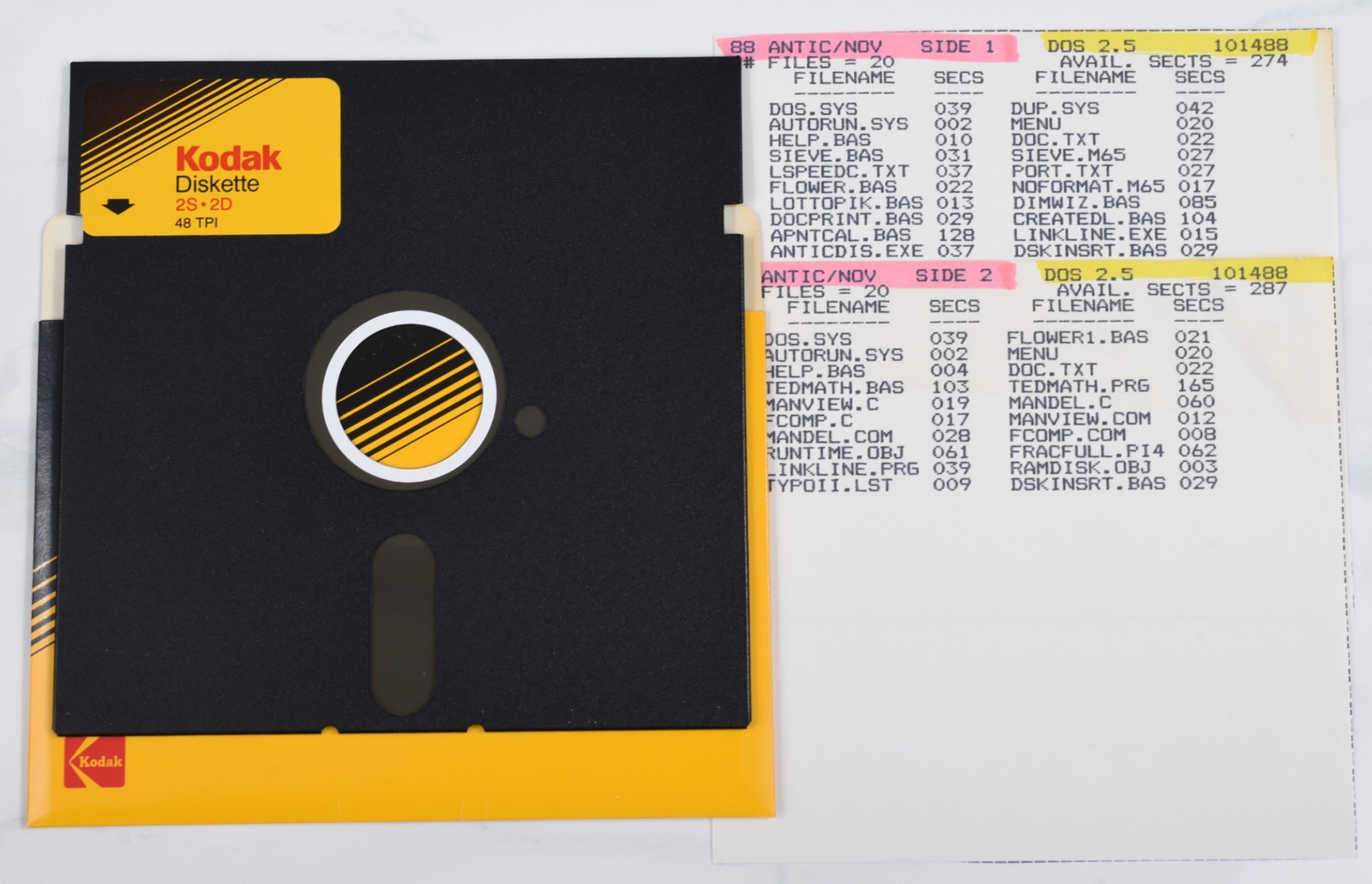 Vtg Kodak Computer Floppy Disk-Collectible, Untested, As-Is (Atari Antic Nov 88)