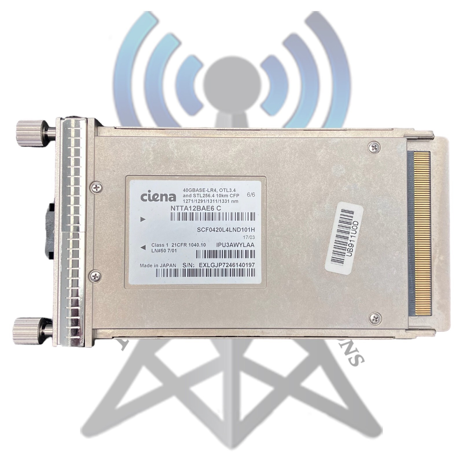 Ciena, NTTA12BAE6, IPU3AWY, 40GBASE-LR4 10km CFP, *AF121223*
