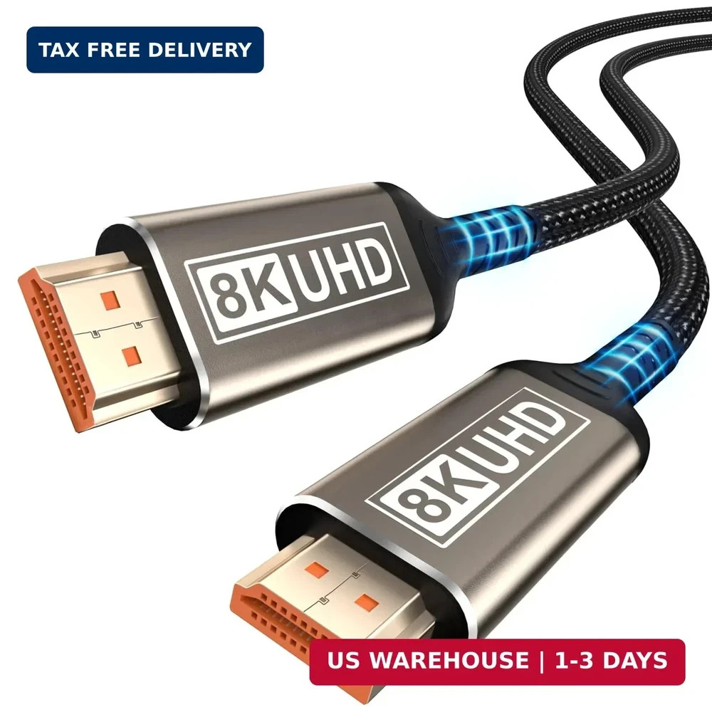 8K Long HDMI Cable 20FT, Ultra High Speed HDMI 2.1 48Gbps Cable, 8K@60Hz, 4K@120