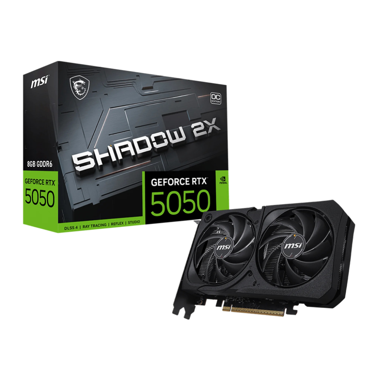 MSI GeForce RTX 5050 8G SHADOW 2X OC Graphics Card, 8GB GDDR6, DPx3, HDMIx1, DLS