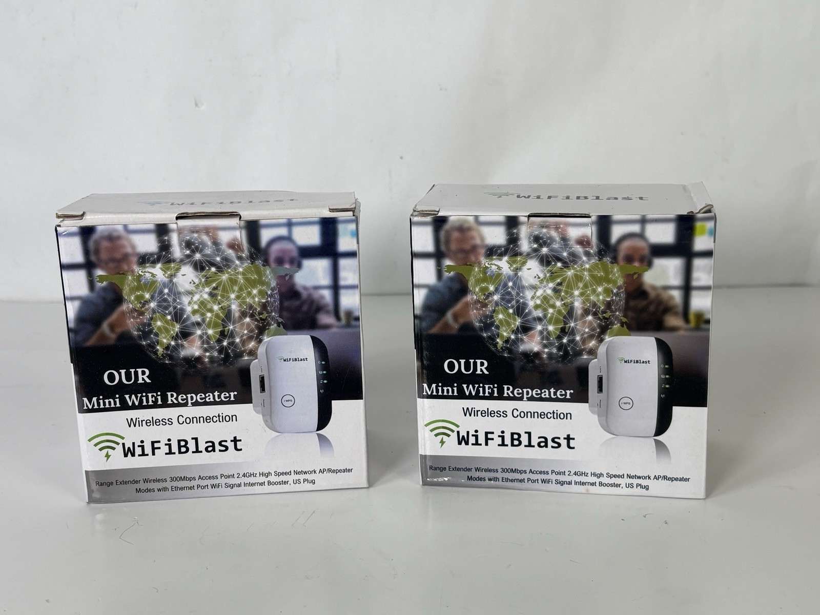 Lot of 2 Our Mini WIFI Repeater Range Extender 300Mbps Amplifier Booster