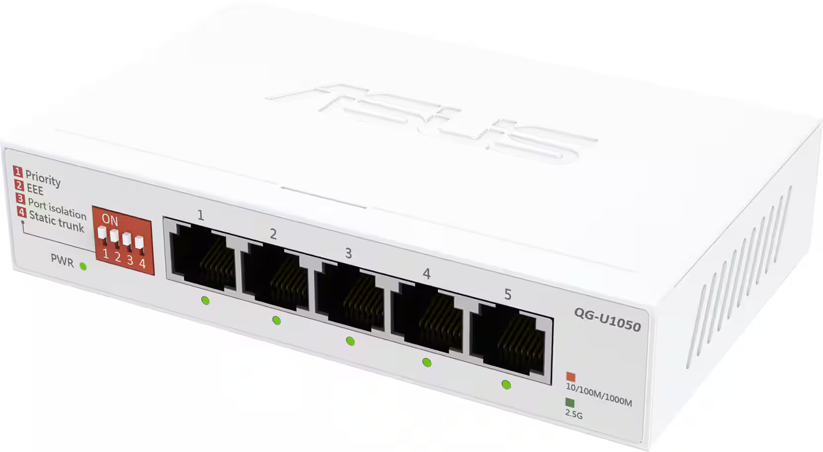 ASUS - QG-U1050 5-Port 2.5G Unmanaged Ethernet Switch - White
