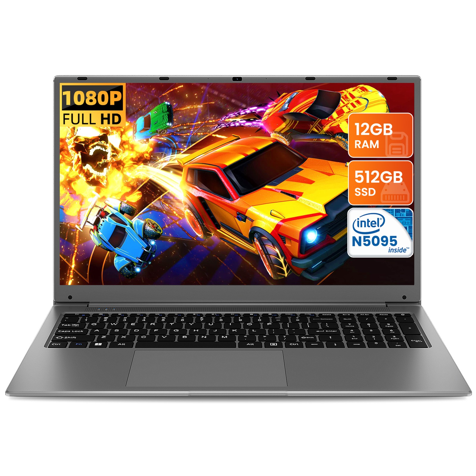 SGIN 17.3" FHD HD latop Notebook Intel N5095 12GB RAM 512 GB SSD Natural Silver