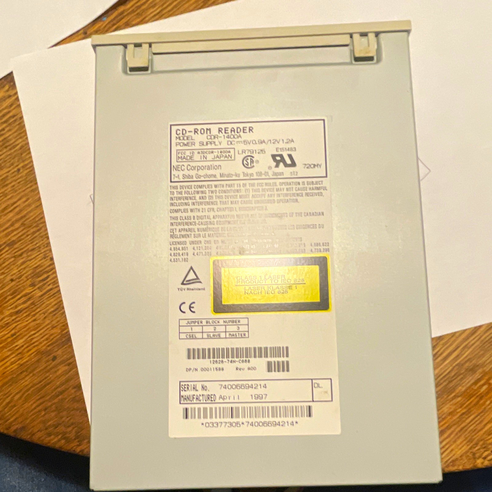 NEC CDR-1400A IDE Internal 5.25 in CD-ROM Drive, Beige for PC