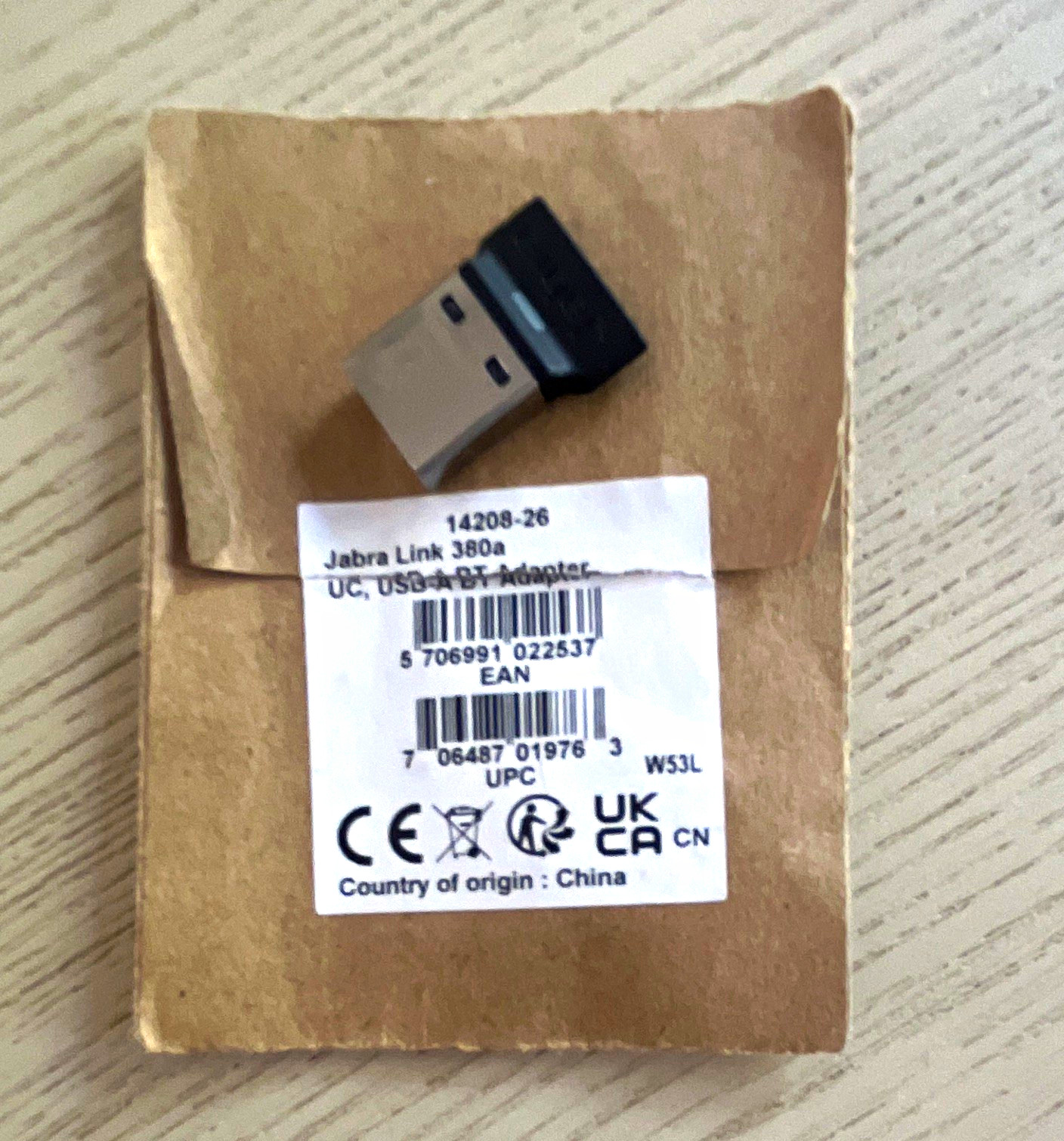 Jabra Link 380a UC Bluetooth 5.0 USB Adapter Dongle Black 14208-26