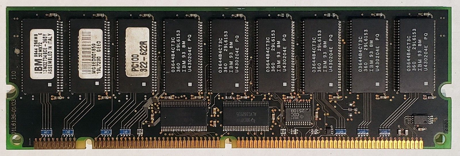 IBM 19L7230 256MB PC100-322-622R PC100 RegECC Memory DIMM, RARE