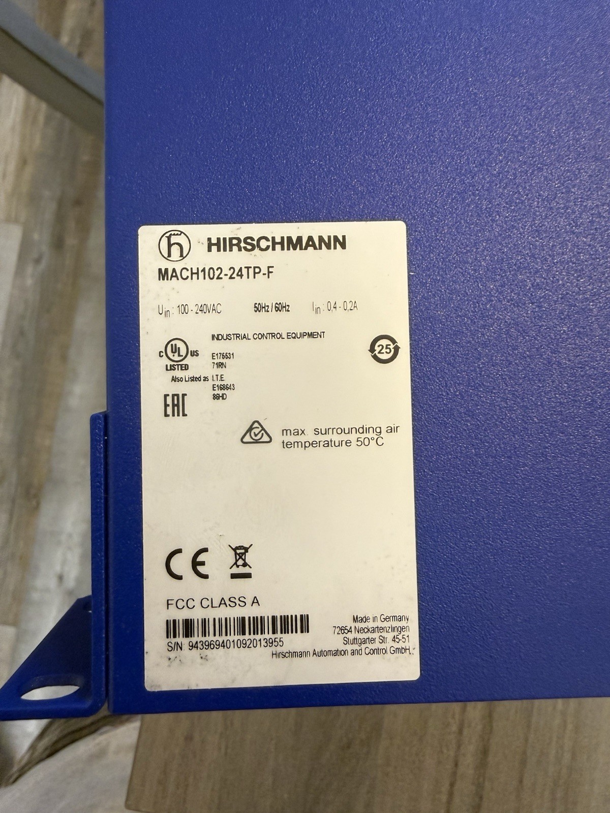 HIRSCHMANN MACH102-24TP-F Industrial Ethernet Switch 24-Port Network Switch 