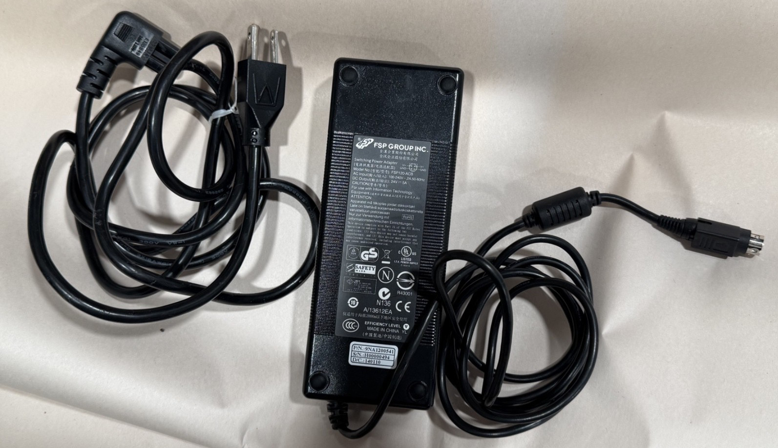 4pin Genuine FSP FSP120-ACB  Power Supply AC Adapter Charger 24V  5A