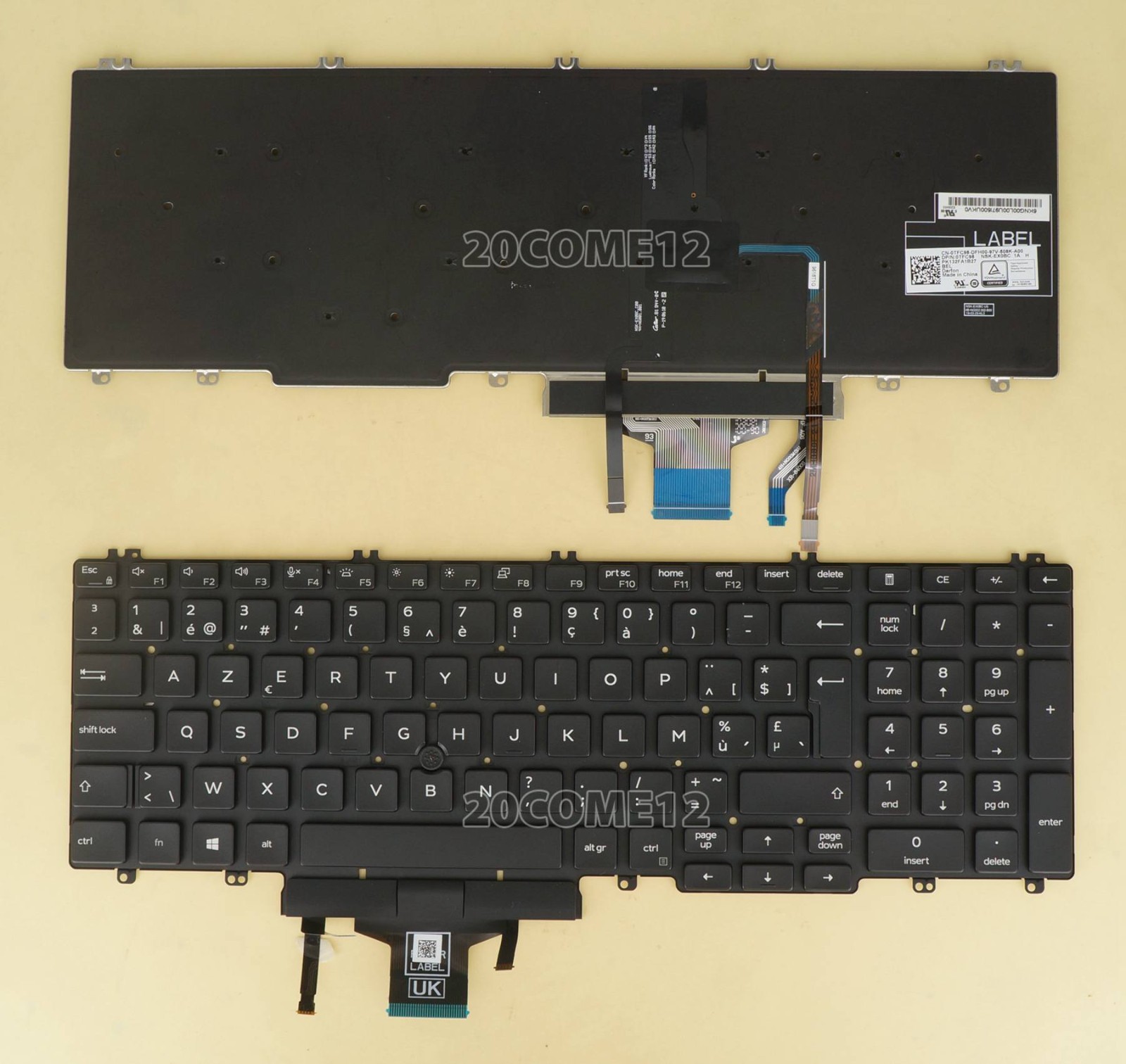 New For DELL Latitude 5510 5511 2020 Keyboard Belgian Clavier BE Backlit Pointer